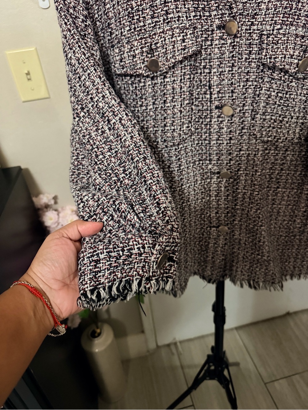 ZARA Multi-Color Tweed Button Jacket - Picture 4 of 6